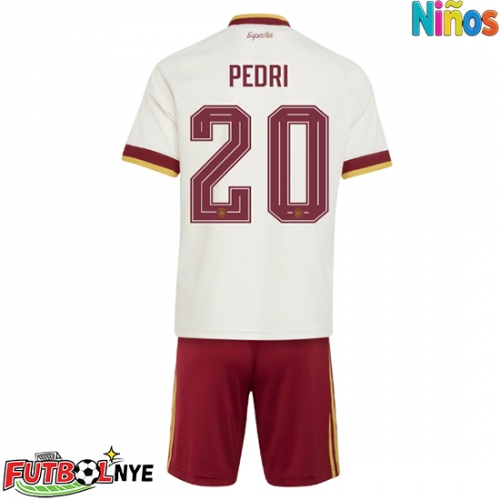 Camiseta España Pedri Gonzalez #20 Visitante Equipación para niños Mundial 2026 manga corta (+ pantalones cortos)